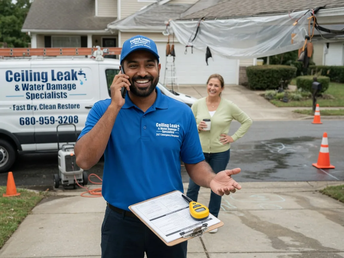 Ceiling Leak Cleanup Martensdale, IA FAQs